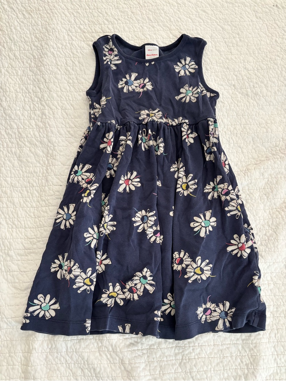 Hanna Andersson Navy Floral Daisy Sleeveless Dress